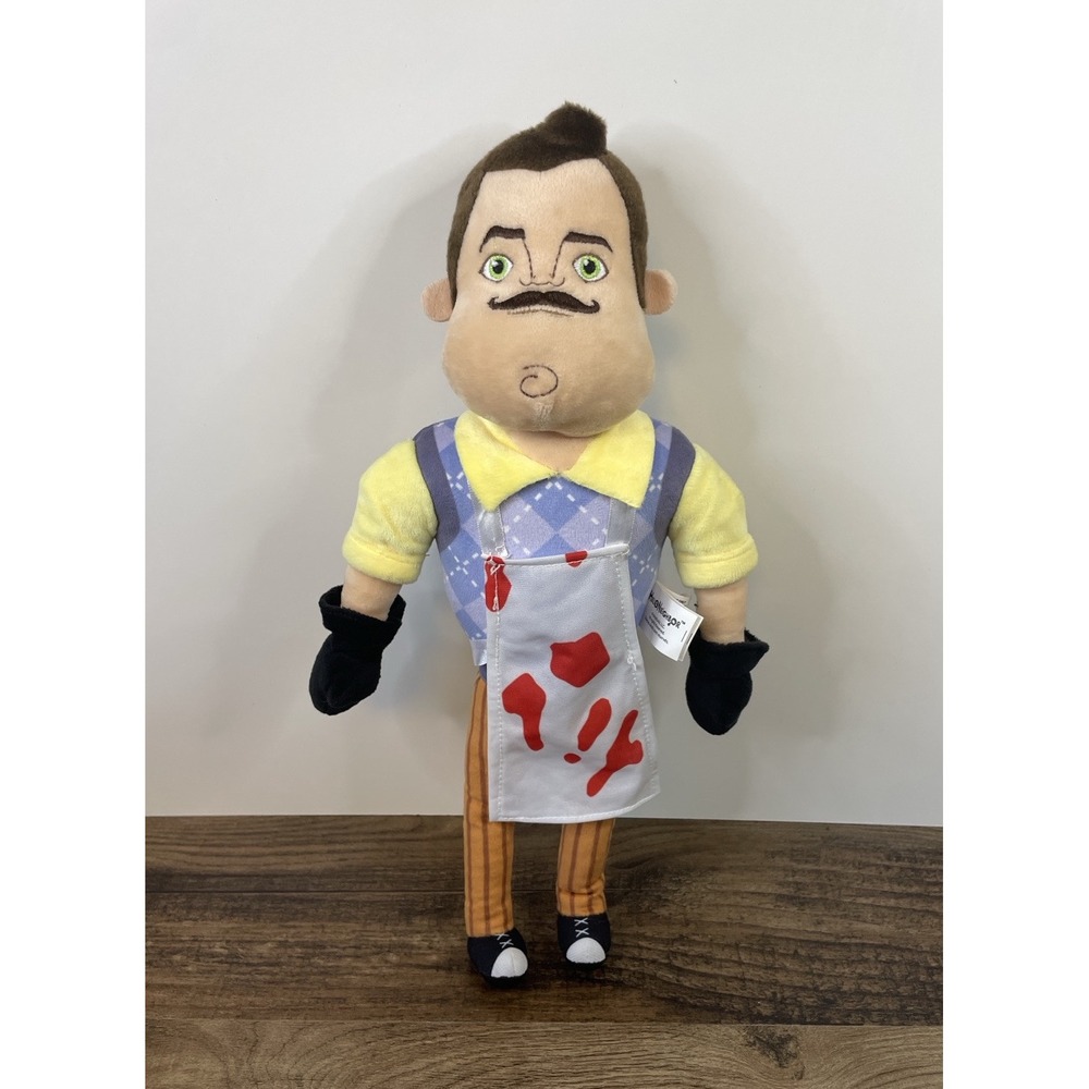 Hello Neighbor Mr. Peterson Butcher 17" Stuffed Plush Doll Bloody Apron